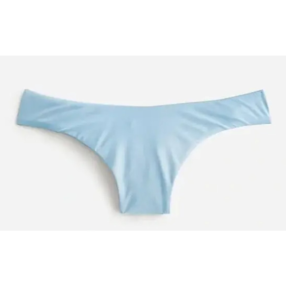 J.Crew Curved Waist Cheeky Bikini Bottom Beach Swim Minimalist Blue Large NWT - Picture 3 of 13